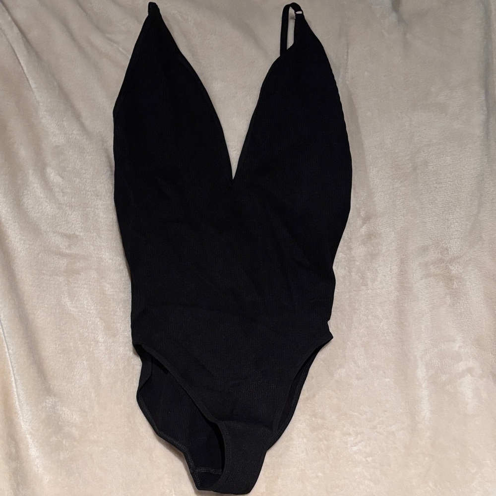 Urban Outfitters Black deep v bodysuit Top